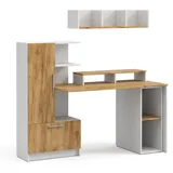 Vicco Schreibtisch Tomy, Weiß/Goldkraft Eiche, 150 x 59 cm 4er Set, Vicco