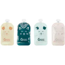 Babymoov ISY Pouches wiederverwendbare Quetschbeutel 150ml - 20er Set, Quetschies zum Selbstbefüllen, aus recyceltem Kunststoff