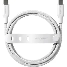 Panzer Glass empower by PanzerGlass Racing USB-C zu USB-C Kabel 60W 2m Silber Weiß
