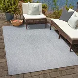 SANAT Melissa Outdoor Teppich Wetterfest - Balkon Teppich Wasserabweisend - Teppich für den Innen und Außenbereich, Terrasse, Garten, Wohnzimmer oder Küche - Hell Grau, 240x330 cm