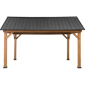 Sunjoy Gazebo Rebra Zedernholz 404 cm x 465 cm Anthrazit FSC®