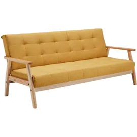 SalesFever Schlafsofa Strukturstoff 3-Sitzer Senfgelb