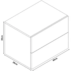 [en.casa] Hängeschrank Ampfing 40 x 29 x 30 cm Weiß