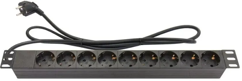 Alcasa GC-N0077 Verlängerungskabel 1,8 m 9 AC-Ausgänge Drinnen Schwarz