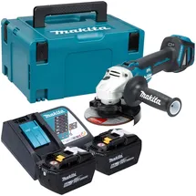 Makita DGA511Z inkl. 2 x 9,0 Ah + Ladegerät + Makpac