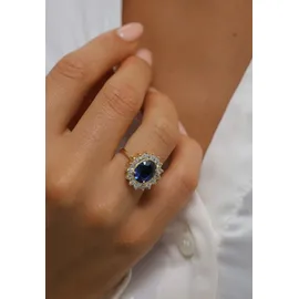 Elli Ring Cocktailring Saphirblau Royal Zirkonia 925 Silber