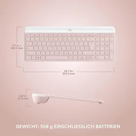 Logitech MK470 Slim Wireless Combo US Set rosa