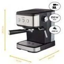 First Austria TZS First Austria Espresso Siebträgermaschine schwarz + 2-in-1 Messlöffel und Tamper