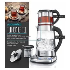 Arendo 1,7 l Edelstahl Silber