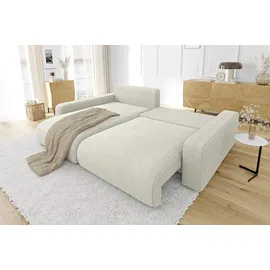 s-style möbel Leon Ecksofa mit Bettfunktion und Bettkasten Beige