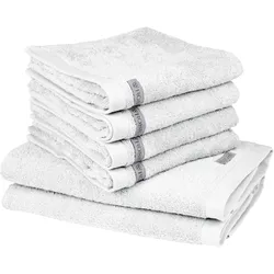 Handtuch Set ROSS "Sinfonie", weiß, 6 tlg., Frottier, Frottier, Obermaterial: 100% Baumwolle, Handtuch-Sets, beinhaltet: Handtücher und Badetücher