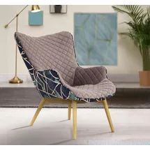 Home Affaire INOSIGN Sessel Duke Print, Karoprägung im Sitzbereich und Dekostoff auf der Rückseite Samtoptik, ohne Hocker, B/H/T: 71 cm x 90 87 rosa Einzelsessel Wohnzimmer