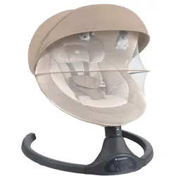 Kikkaboo Babywippe Codie elektrisch Schaukelfunktion, Fernbedienung, Bluetooth hellbraun
