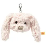 Steiff 112539 Original Plüschtier Anhänger Tilda Hase, Soft Cuddly Friends Kuscheltier ca. 7 cm, Markenplüsch mit Knopf im Ohr, Schmusefreund für Babys von Geburt an, rosa
