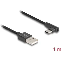 DeLock USB 2.0 Kabel, A Stecker/C Stecker, gewinkelt, 1,0 m