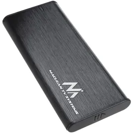 Maclean Brackets Maclean MCE443 NVMe SATA SSD M.2 Gehäuse NVMe (PCIe), NGFF (SATA) Unterstützt USB 3.1 2230/2240/2260/2280 USAP Kompatibel mit PC und Mac Aluminium Plug&Play Schwarz