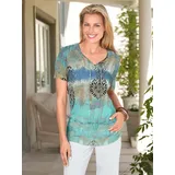 Sieh an! Klassische Bluse Tunika Blau 40