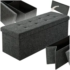 Tectake Sitzhocker mit Stauraum 110x38x38cm - dunkelgrau