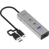 iTEC i-tec CAHUBMETAL2A2CPD USB-Kombi-Hub Silber