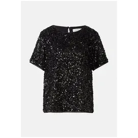 Comma, Blusenshirt mit Pailletten Schwarz 38