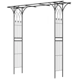 Costway Rosenbogen Metall 206 x 53 x 206 cm Schwarz