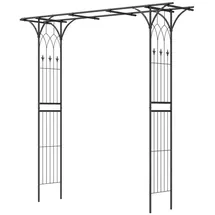 Costway Rosenbogen Metall 206 x 53 x 206 cm Schwarz