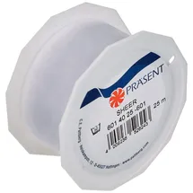 Präsent Dekoband Organza weiß 25 m x 4 cm