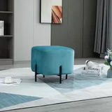 Homcom Fußhocker gepolstert Kunststoff 44,5 x 41,5 x 44,5 cm Türkis