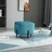 Homcom Fußhocker gepolstert Kunststoff 44,5 x 41,5 x 44,5 cm Türkis