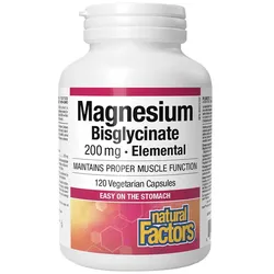 Natural Factors NATURAL FACTORS MAGNESIUM BISGLYCINATE 200 MG (120 VEGETARIAN CAPSULES) (120 Kapseln)