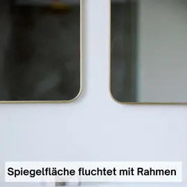 Loevschall Refine Wandspiegel rechteckig – eleganter Designspiegel mit edlem", gold (goldfarben), B:75cm H:120cm T:1,5cm, Spiegelglas, Spiegel, Rahmen in vielen Größen & Farben für Bad, Flur & Schlafzimmer & | Minimalistischer & Stilvoller Spiegel aus