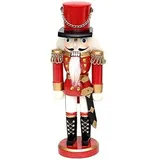 Dekohelden24 Wunderschöner Nussknacker Soldat 35 cm Holz Rot