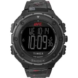 Timex UFC Strength Shock XL 50mm Herren-Armbanduhr aus schwarzem Kunstharz TW2V85100