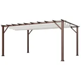 Paragon Pergola Florenz 1116 Holzoptik dunkelbraun/weiß 350x505x236 cm