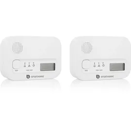 smartwares Kohlenmonoxid melders, 10 Jahre Sensor, 1.5 Testsieger Wertung, mit Display und Testknopf - FGA-13042