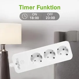 Offgridtec Smarte 3-fach Steckdosenleiste mit Smart Life- oder Tuya-App 1,8m Kabel