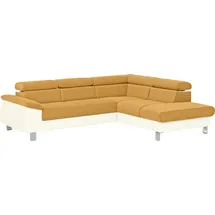 Cotta Ecksofa "Komaris L-Form, B: 249 cm", gelb (creme, senf), B:249cm H:72cm T:100cm, Microfaser PRIMABELLE (100% Polyester);Kunstleder SOFTLUX;Feinstruktur (100% Polyester);Kunstleder SOFTLUX/Struktur (100% Polyester);NaturLEDER, Sofas, Ecksofa, mit