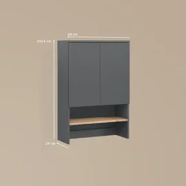 livinity Paolina Waschmaschinenschrank 68 x 100,4 cm Anthrazit/Goldkraft Eiche Holz