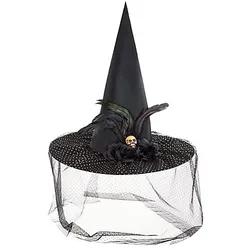 Hexenhut "Totenkopf", schwarz/gold