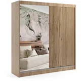 altdecor Schiebetürenschrank Vilan 200 x 215 x 61 cm Sonoma Eiche