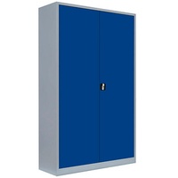 LÜLLMANN Stahlschrank 530371 enzianblau, lichtgrau 120,0 x 42,2 x 195,0 cm, aufgebaut