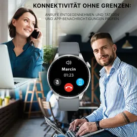 Forever Grand SW-710 BT 36 mm Kunststoffgehäuse Silber Sportarmband Grau No Size