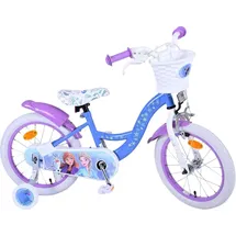 tpfsports Disney Frozen 2 Kinderfahrrad - Mädchen - Rücktritt + Handbremse - Blau/Lila