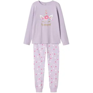 NAME IT Mädchen Nkfnightset Pastel Lilac Magical Noos Nachtwäsche Set, Pastel Lilac, 86-92 EU - 86-92