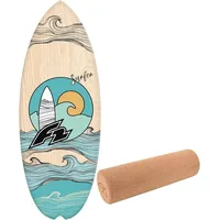 F2 Balance Board Halfshell 88x32cm mit Korkrolle braun NO