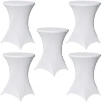 Baumarktplus 5er Set Stehtischhusse Stretch weiß Ø 80 cm