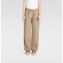 MAC Jeans Chiara Belt Leinenhose Wide Fit Braun 44 30