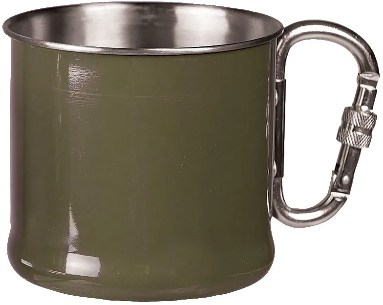 Mil-Tec Carabiner, tasse - Olive - 500 ml