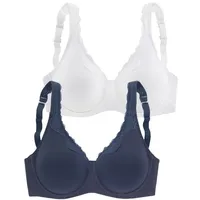 PETITE FLEUR Bügel-BH Damen marine+weiß Gr.80B