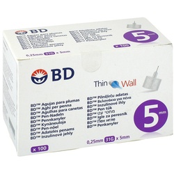 Bd Thin Wall Pen-nadeln 0,25x5 mm